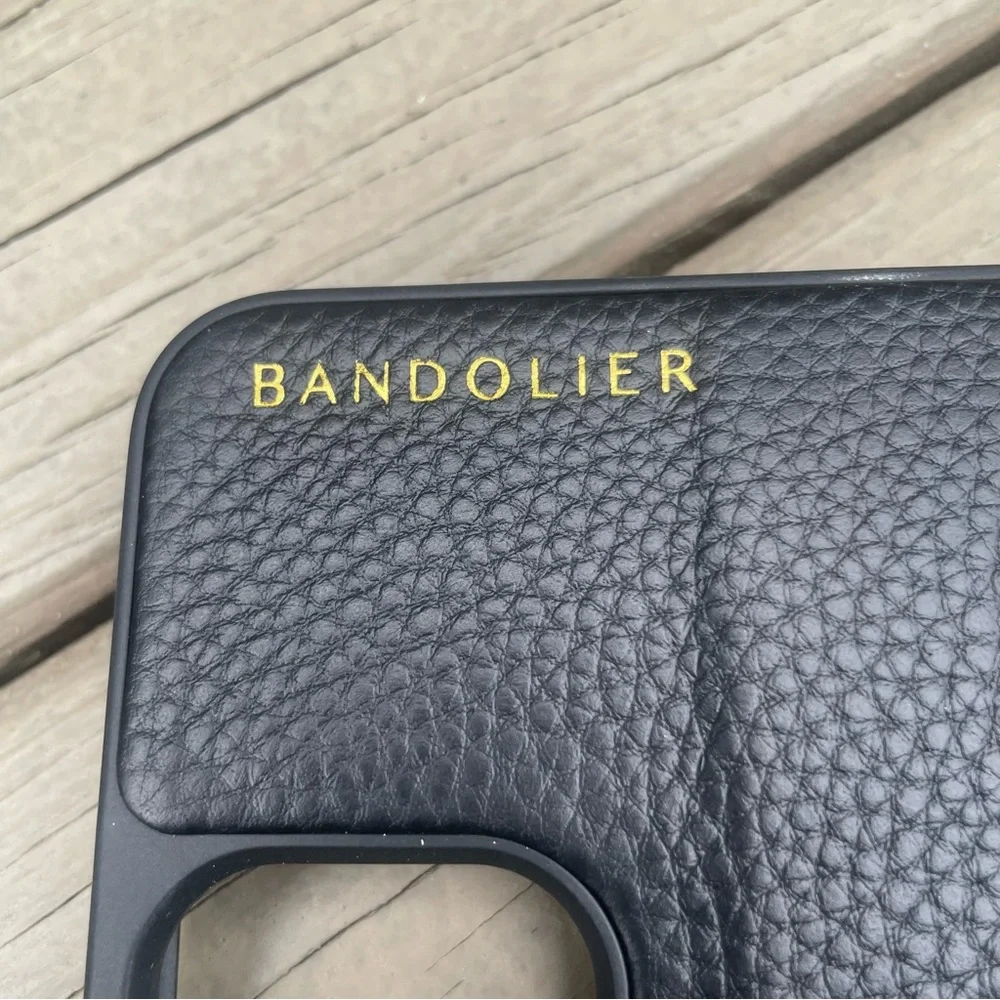 Bandolier Emma Pebble Leather Case Crossbody in Black for iPhone 13 Pro Max